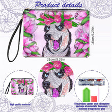 Load image into Gallery viewer, Partial Shaped Drill DIY Diamond Painting Bag with Zipper Diamond Leather Clutch
