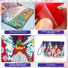 Load image into Gallery viewer, Partial Shaped Drill DIY Diamond Painting Bag with Zipper Diamond Leather Clutch
