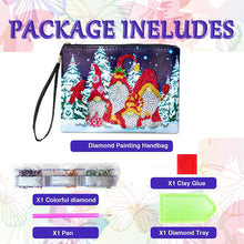 Load image into Gallery viewer, Partial Shaped Drill DIY Diamond Painting Bag with Zipper Diamond Leather Clutch
