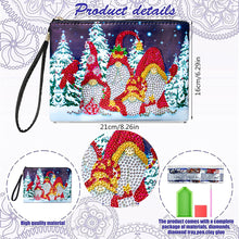 Load image into Gallery viewer, Partial Shaped Drill DIY Diamond Painting Bag with Zipper Diamond Leather Clutch
