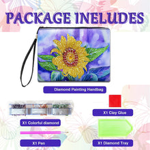 Load image into Gallery viewer, Partial Shaped Drill DIY Diamond Painting Bag with Zipper Diamond Leather Clutch
