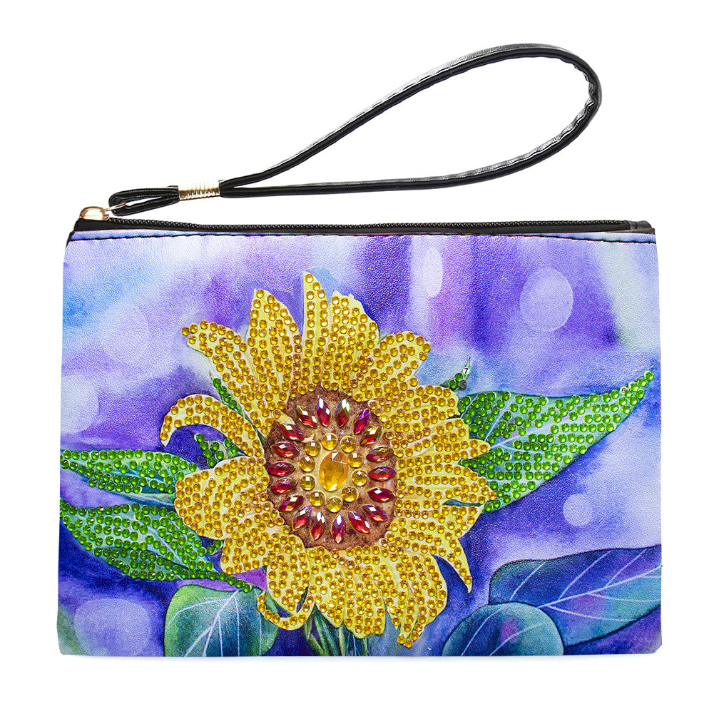 Partial Shaped Drill DIY Diamond Painting Bag with Zipper Diamond Leather Clutch