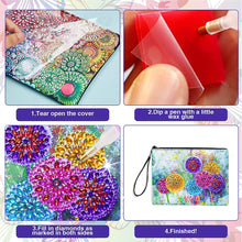 Load image into Gallery viewer, Partial Shaped Drill DIY Diamond Painting Bag with Zipper Diamond Leather Clutch
