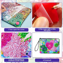 Load image into Gallery viewer, Partial Shaped Drill DIY Diamond Painting Bag with Zipper Diamond Leather Clutch
