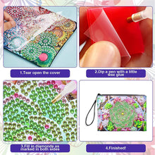 Load image into Gallery viewer, Partial Shaped Drill DIY Diamond Painting Bag with Zipper Diamond Leather Clutch
