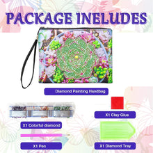 Load image into Gallery viewer, Partial Shaped Drill DIY Diamond Painting Bag with Zipper Diamond Leather Clutch
