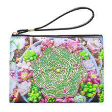 Load image into Gallery viewer, Partial Shaped Drill DIY Diamond Painting Bag with Zipper Diamond Leather Clutch
