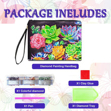 Load image into Gallery viewer, Partial Shaped Drill DIY Diamond Painting Bag with Zipper Diamond Leather Clutch
