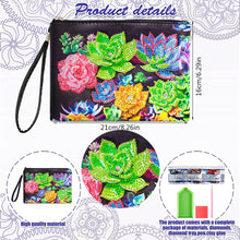 Load image into Gallery viewer, Partial Shaped Drill DIY Diamond Painting Bag with Zipper Diamond Leather Clutch
