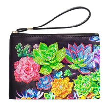 Load image into Gallery viewer, Partial Shaped Drill DIY Diamond Painting Bag with Zipper Diamond Leather Clutch
