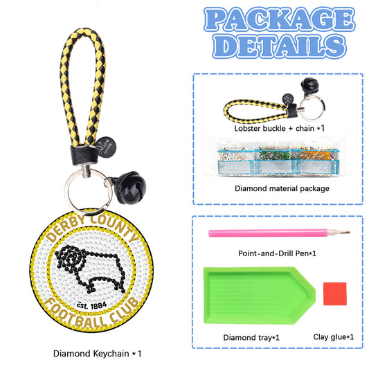Double Sided Full Drill Keyring DIY for Adults Kids Purse Backpack Handbag Decor