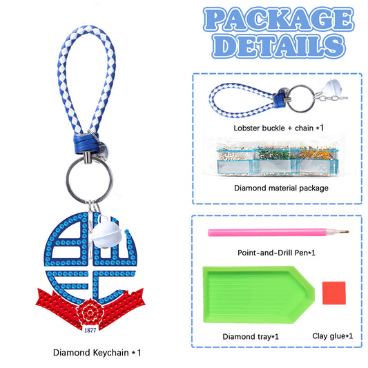 Double Sided Full Drill Keyring DIY for Adults Kids Purse Backpack Handbag Decor