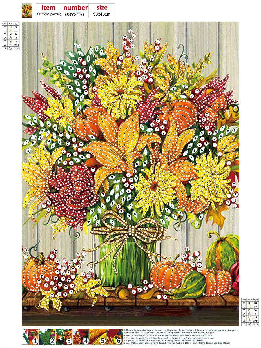 Diamond Painting - Partial Special Shaped - Thanksgiving Pumpkin Herbs (30*40CM)
