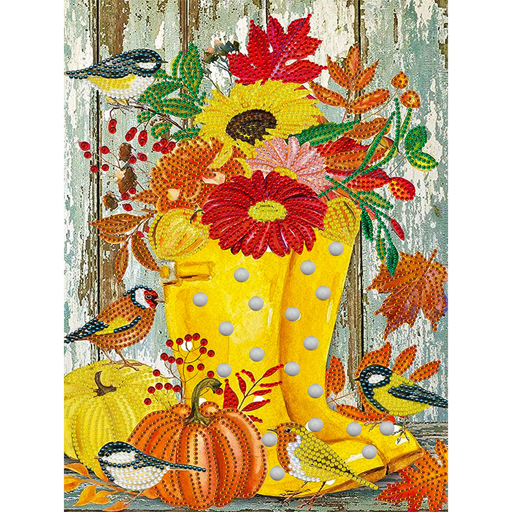 Diamond Painting - Partial Special Shaped - Thanksgiving Pumpkin Herbs (30*40CM)