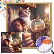 Load image into Gallery viewer, AB Diamond Painting - Full Round - crystal ball cat (40*40CM)
