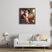 Load image into Gallery viewer, AB Diamond Painting - Full Round - crystal ball cat (40*40CM)
