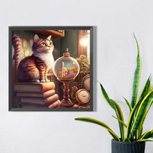 Load image into Gallery viewer, AB Diamond Painting - Full Round - crystal ball cat (40*40CM)
