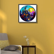 Load image into Gallery viewer, Diamond Painting - Full Round - glass art halloween castle (50*50CM)
