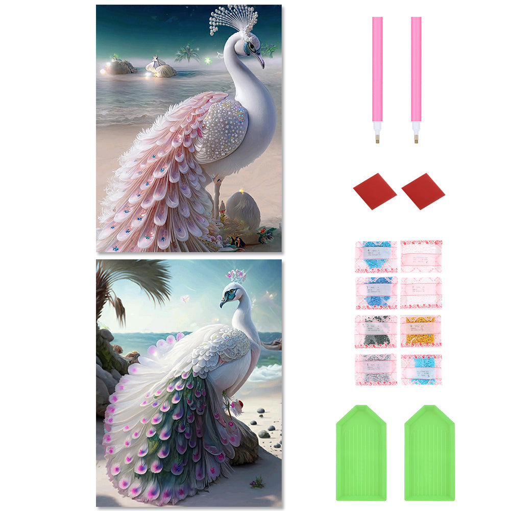 2pcs Diamond Painting Set - gorgeous peacock (30*40CM)