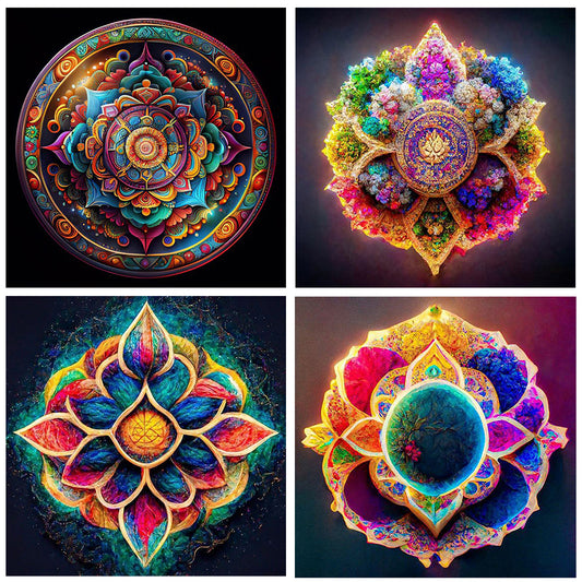 4pcs Diamond Painting Set - Colorful mandala (30*30CM)