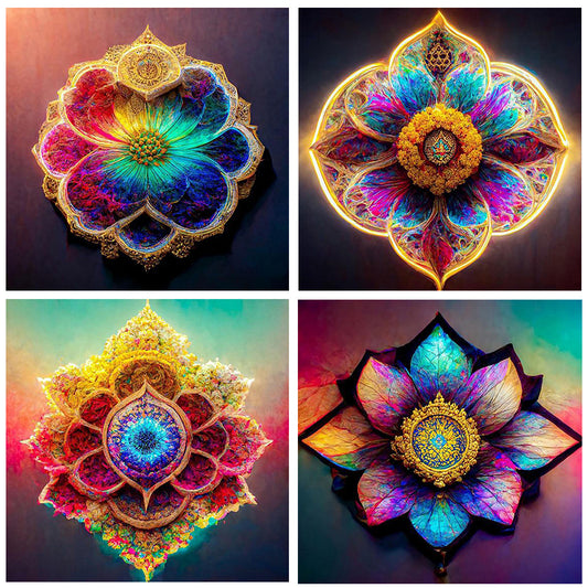 4pcs Diamond Painting Set - Colorful mandala (30*30CM)