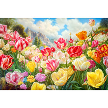 Load image into Gallery viewer, Diamond Painting - Full Round - blooming tulip field (60*40CM)
