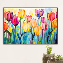 Load image into Gallery viewer, Diamond Painting - Full Round - glass art tulip field (60*40CM)
