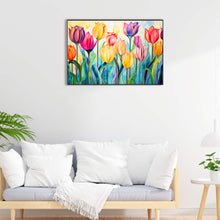 Load image into Gallery viewer, Diamond Painting - Full Round - glass art tulip field (60*40CM)
