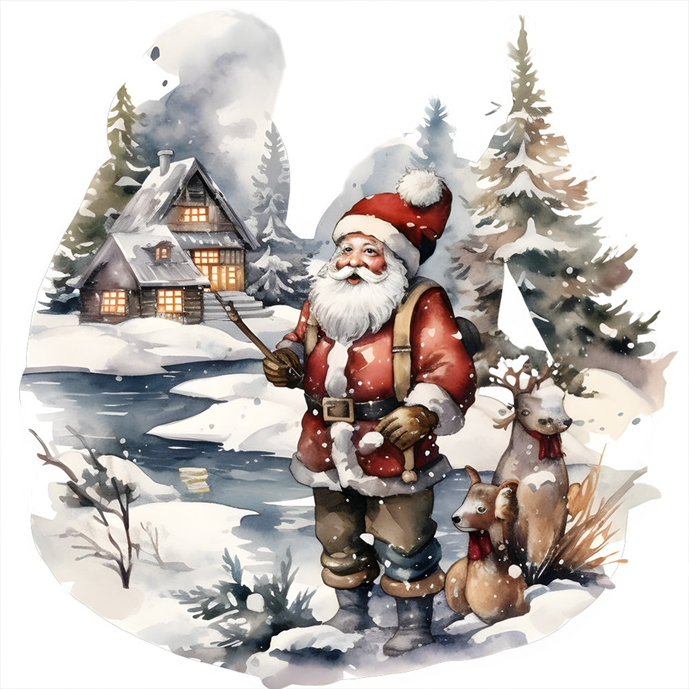 Diamond Painting - Full Round - Santa in the snow (30*30CM)