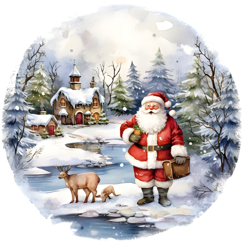 Diamond Painting - Full Round - Santa in the snow (30*30CM)