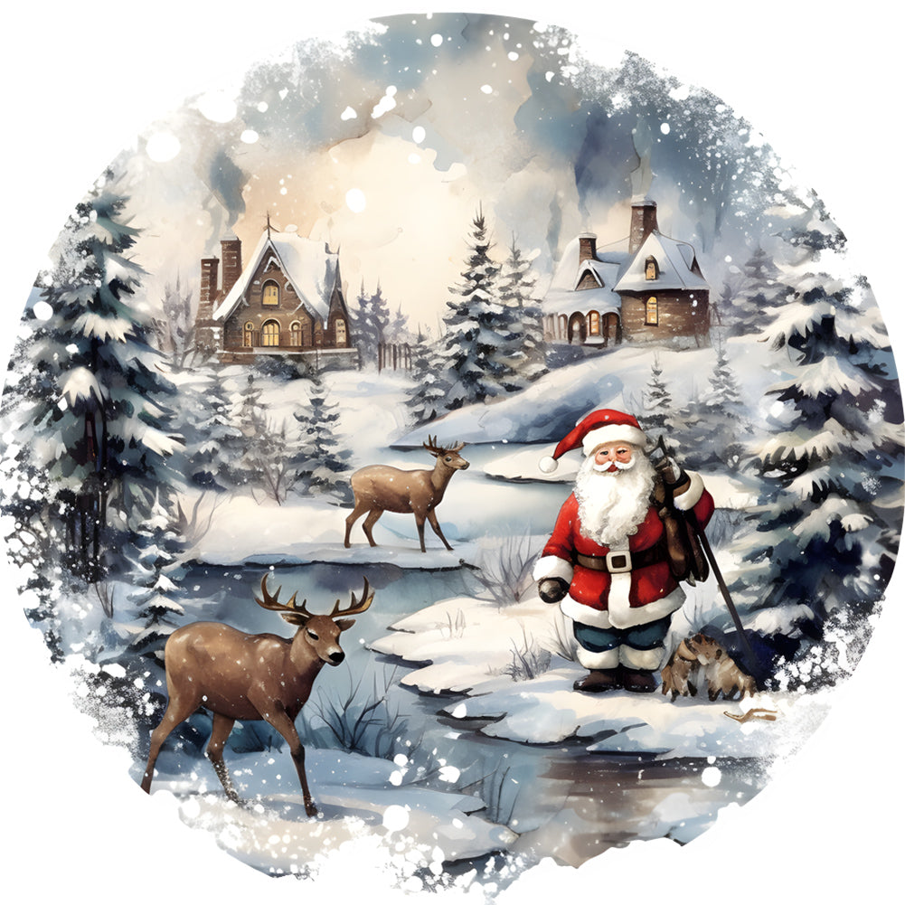 Diamond Painting - Full Round - Santa in the snow (30*30CM)