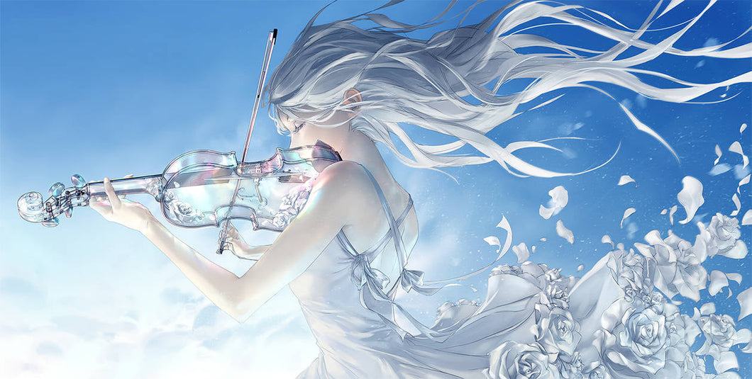 Diamond Painting - Full Round - Anime girl and violin (70*30CM)