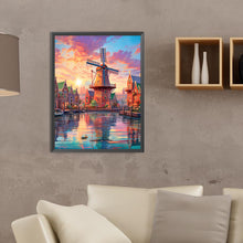 Load image into Gallery viewer, Diamond Painting - Full Round - lighthouse and windmill (30*40CM)
