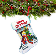 Load image into Gallery viewer, Christmas Rhinestone Painting Fireplace Stocking Diamond Art Candy Bag (26x16cm)
