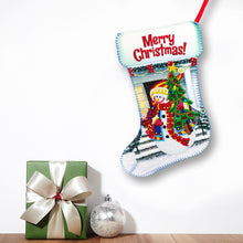 Load image into Gallery viewer, Christmas Rhinestone Painting Fireplace Stocking Diamond Art Candy Bag (26x16cm)
