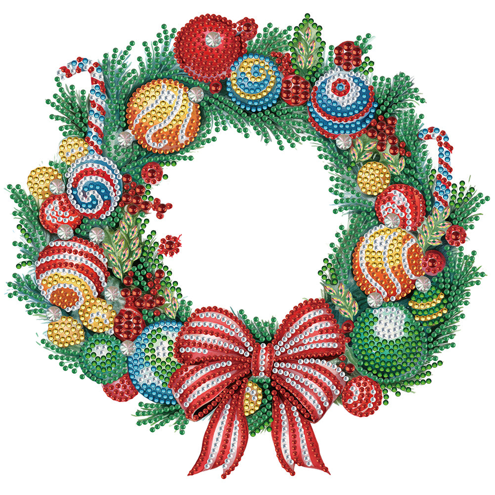 Diamond Painting - Partial Special Shaped - Christmas wreath (30*30CM)