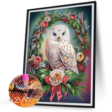 Load image into Gallery viewer, Diamond Painting - Partial Special Shaped - Christmas owl wreath (30*40CM)
