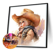 Load image into Gallery viewer, Diamond Painting - Full Round - cowboy kid (30*30CM)
