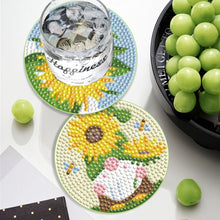 Load image into Gallery viewer, Wooden Diamond Crafts Coasters Bee Gnome with Holder Doughnut 6/8PCS Sweet Fruit
