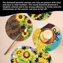 Load image into Gallery viewer, Wooden Diamond Crafts Coasters Bee Gnome with Holder Doughnut 6/8PCS Sweet Fruit
