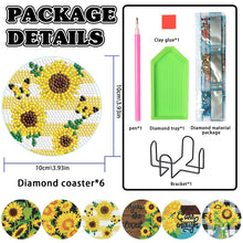 Load image into Gallery viewer, Wooden Diamond Crafts Coasters Bee Gnome with Holder Doughnut 6/8PCS Sweet Fruit
