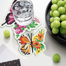 Load image into Gallery viewer, Wooden Diamond Crafts Coasters Bee Gnome with Holder Doughnut 6/8PCS Sweet Fruit
