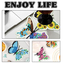 Load image into Gallery viewer, Wooden Diamond Crafts Coasters Bee Gnome with Holder Doughnut 6/8PCS Sweet Fruit
