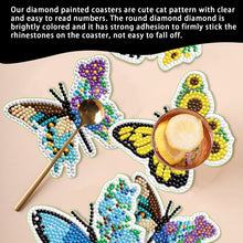 Load image into Gallery viewer, Wooden Diamond Crafts Coasters Bee Gnome with Holder Doughnut 6/8PCS Sweet Fruit
