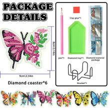 Load image into Gallery viewer, Wooden Diamond Crafts Coasters Bee Gnome with Holder Doughnut 6/8PCS Sweet Fruit
