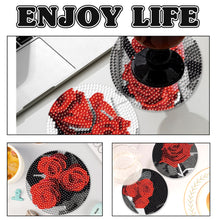 Load image into Gallery viewer, 6PCS Diamond Crafts Coasters with Holder Wooden Diamond Art Coaster Kits Mandara
