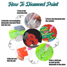 Load image into Gallery viewer, 6PCS Diamond Crafts Coasters with Holder Wooden Diamond Art Coaster Kits Mandara
