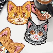 Load image into Gallery viewer, 6PCS Diamond Crafts Coasters Diamond Painting Art Coasters (Kitty)
