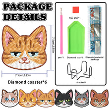 Load image into Gallery viewer, 6PCS Diamond Crafts Coasters Diamond Painting Art Coasters (Kitty)
