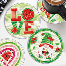Load image into Gallery viewer, 6PCS Diamond Crafts Coasters Diamond Painting Art Coasters (Watermelon Gnome)
